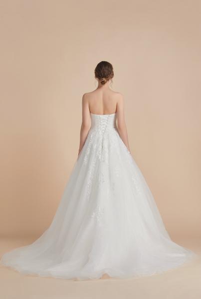 Glamourös glitzernde Prinzessin Brautkleid trägerlos Ivory